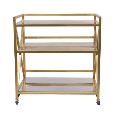 Image of Tangier Gold Three Shelf Bar Cart
